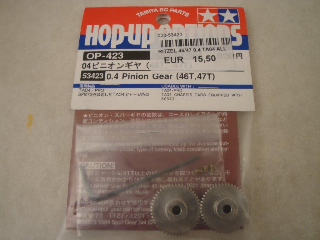Ritzel 46/47 Z�hne Modul 0,4 3,17mm, (1 Paar), Tamiya 53423